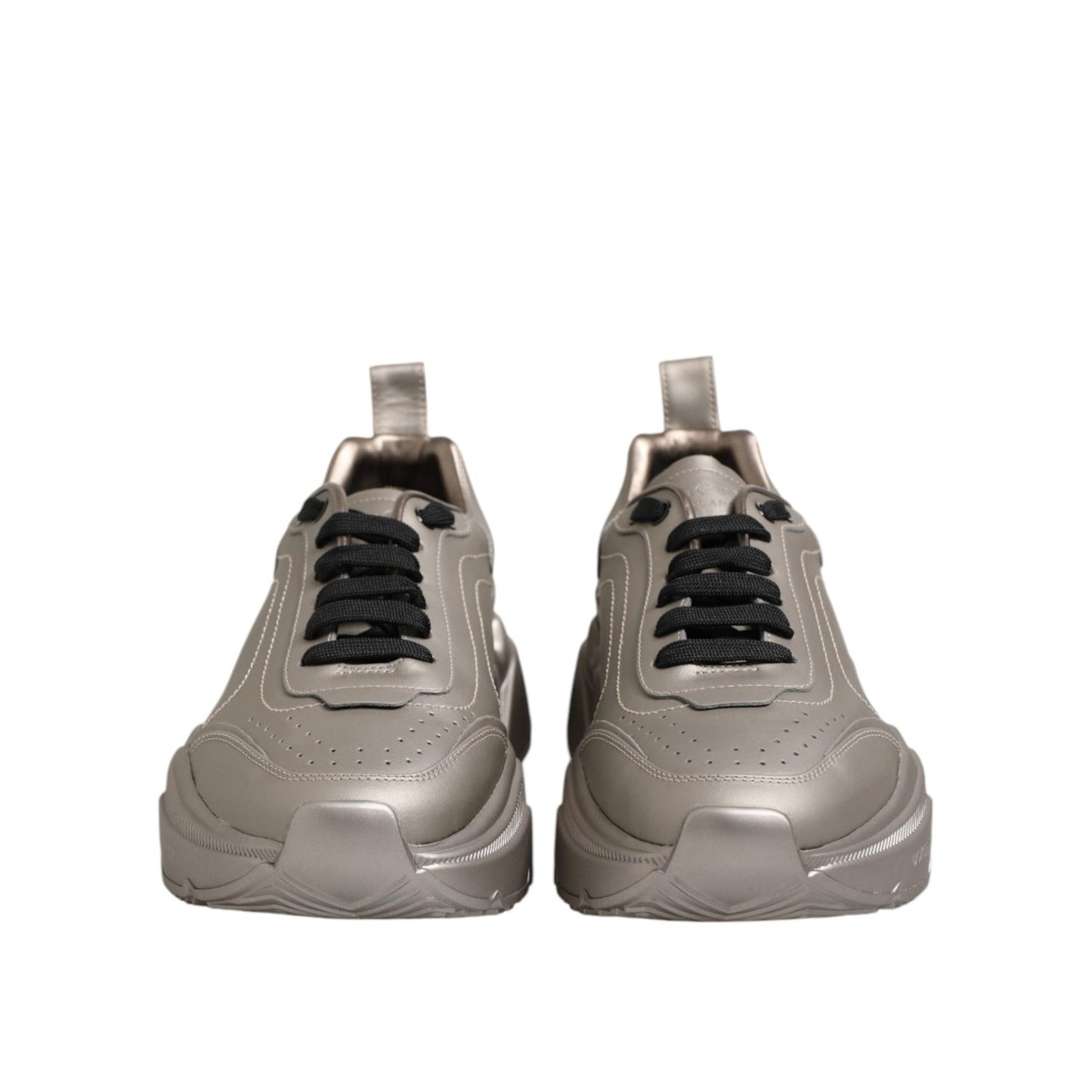 Dolce & Gabbana Silver DAYMASTER Leather Men Sneakers Shoes