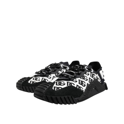 Dolce & Gabbana Black Logo Lace Up Low Top NS1 Sneakers Shoes