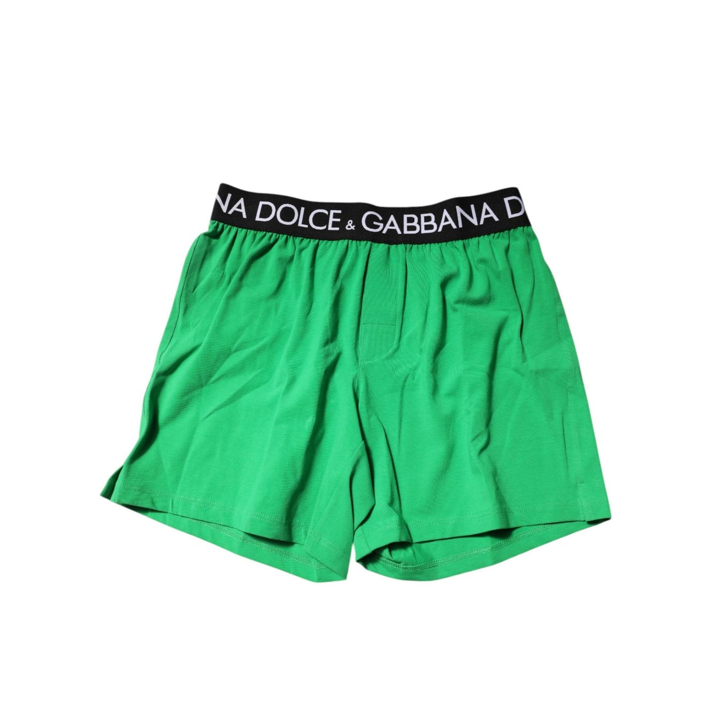 Dolce & Gabbana Green Cotton Regular Boxer Shorts Underwear