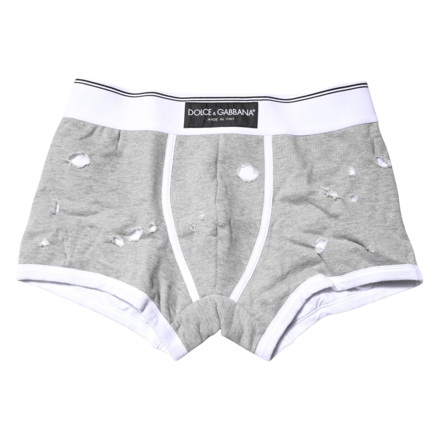 Dolce & Gabbana Gray Cotton Stretch Regular Boxer Underwear