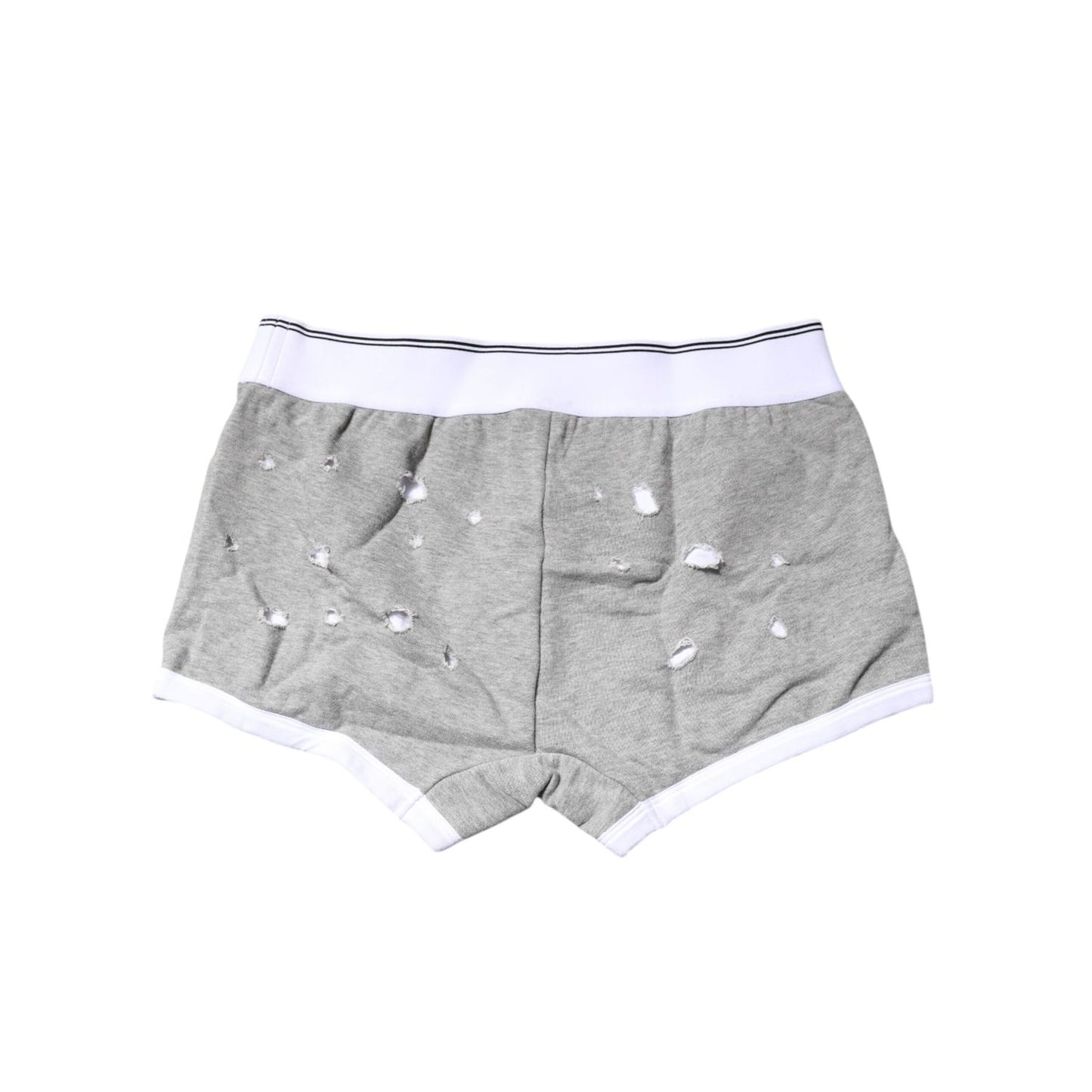 Dolce & Gabbana Gray Cotton Stretch Regular Boxer Underwear