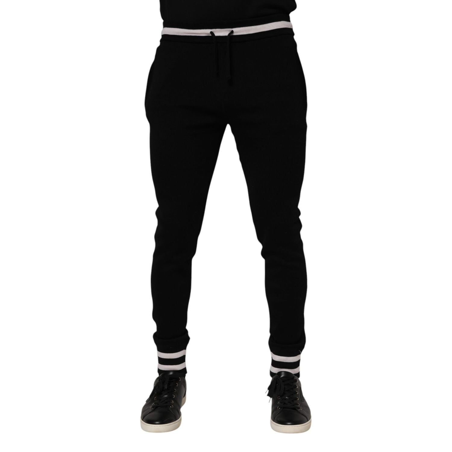 Dolce & Gabbana Black Cotton Men Jogger Sweatpants Pants