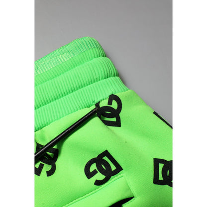 Dolce & Gabbana Green Logo Print Jogger Men Sweatpants Pants