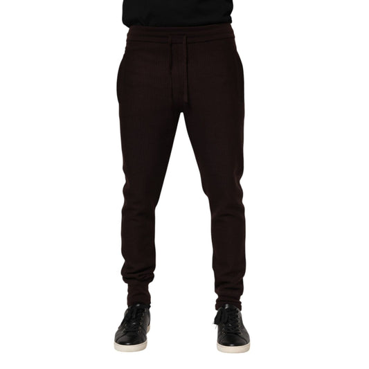 Dolce & Gabbana Brown Cashmere Men Jogger Sweatpants Pants
