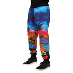 Dolce & Gabbana Blue Hawaiian Print Jogger Sweatpants Pants PAN76249-48