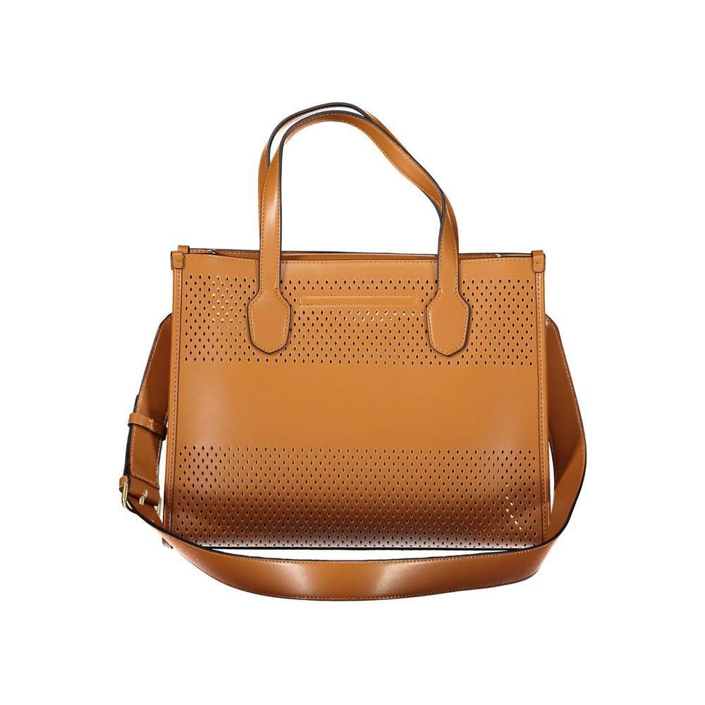 Front view with bag zipped and handles upright.