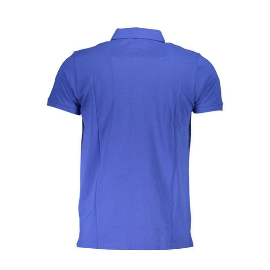 Cavalli Class Blue Cotton Polo Shirt CA-22337-XL