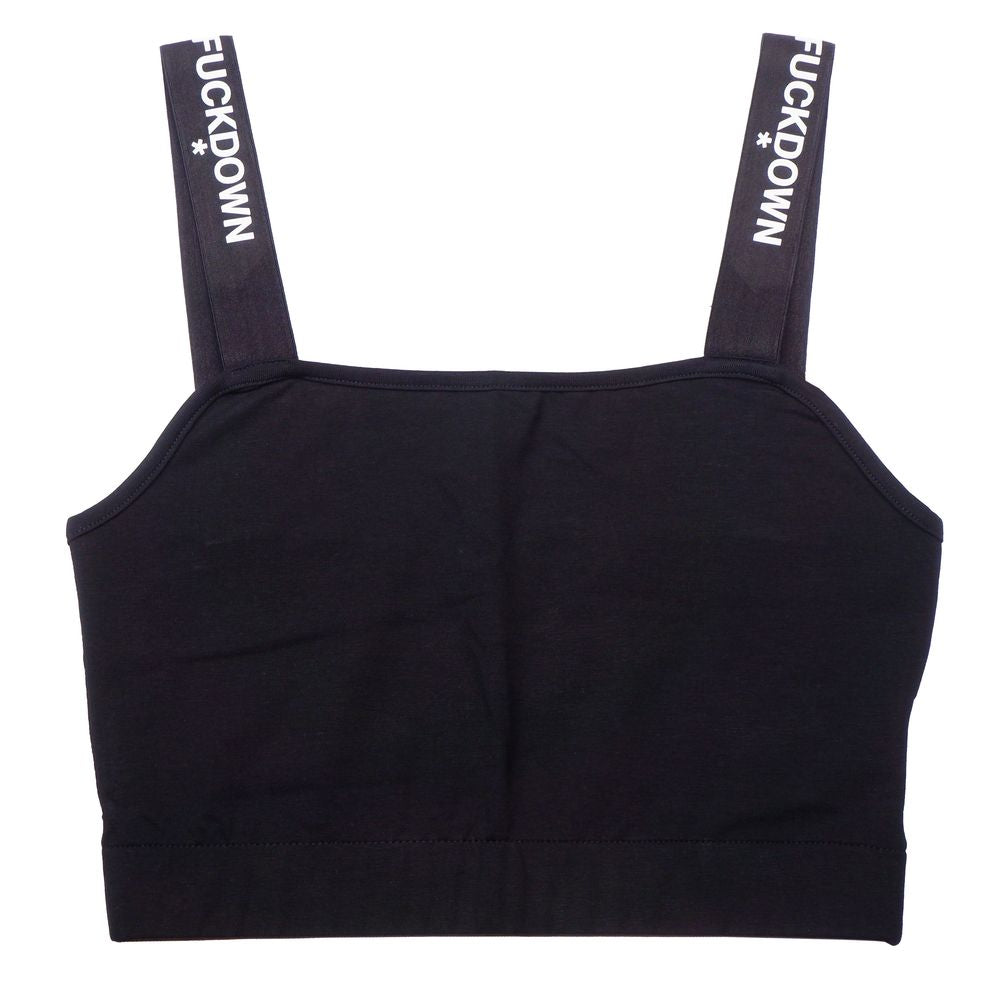 Comme Des Fuckdown Black Cotton Tops & T-Shirt CO-15686-S