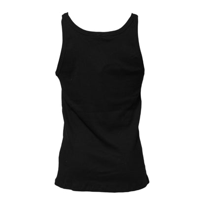 Dolce & Gabbana Black Cotton Sleeveless Underwear Tank T-shirt