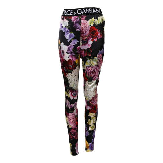 Dolce & Gabbana Multicolor Floral Legging Stretch Waist Pants