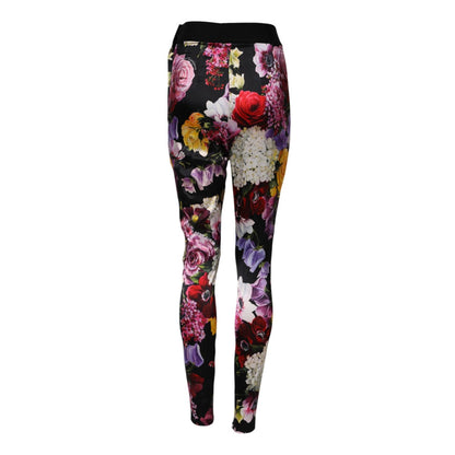 Dolce & Gabbana Multicolor Floral Legging Stretch Waist Pants