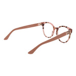 Guess Pink Women Glasses Frame in rose acetate with round full-rim style, featuring 53mm demo lenses, 17mm bridge, and 140mm temples.