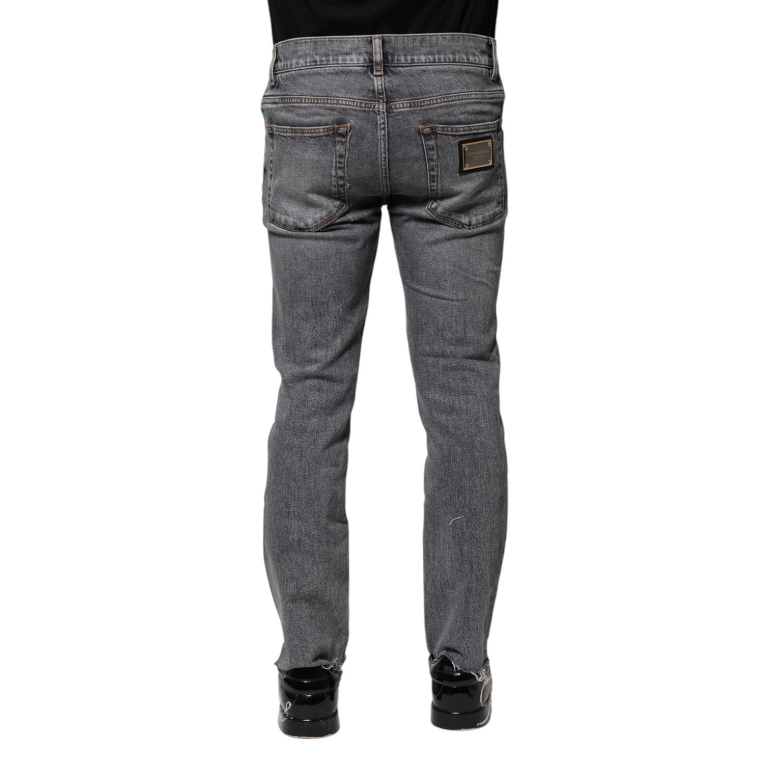 Dolce & Gabbana Gray Cotton Skinny Men Denim Trouser Jeans