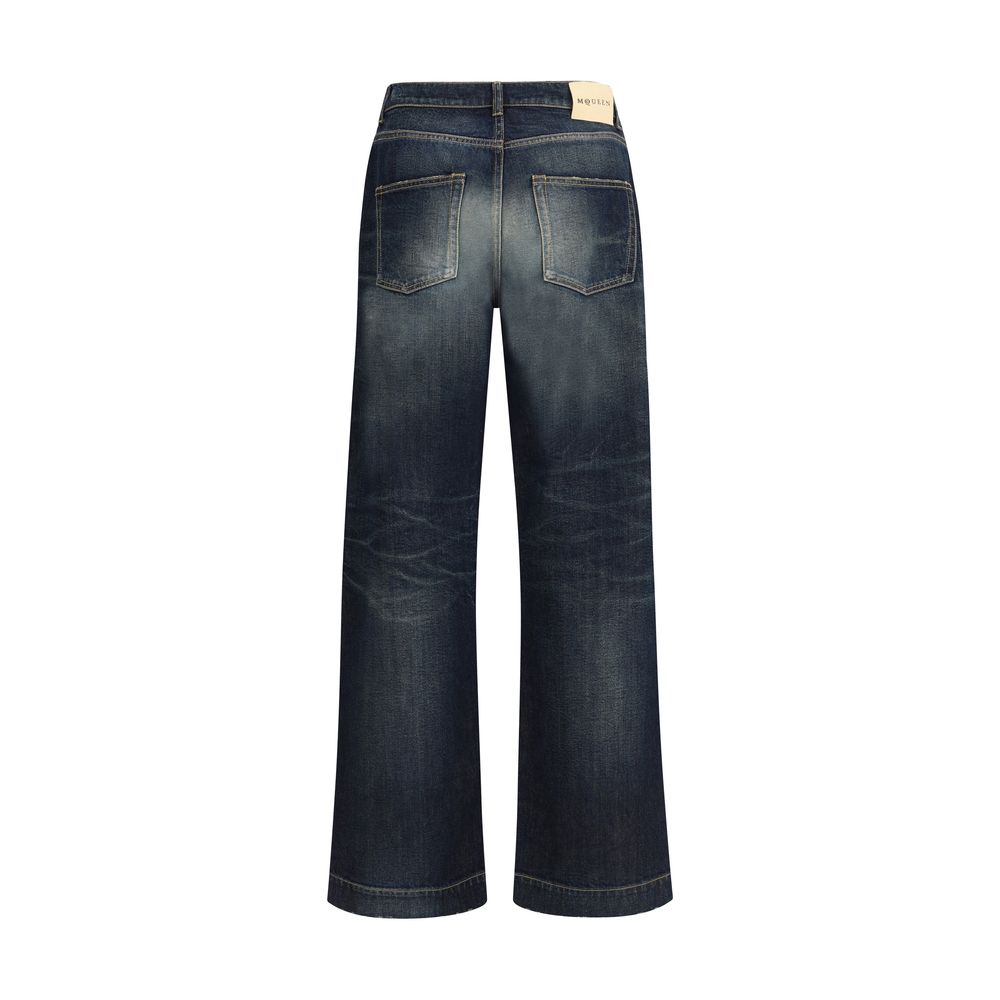 Alexander McQueen Blue Cotton Jeans Denim