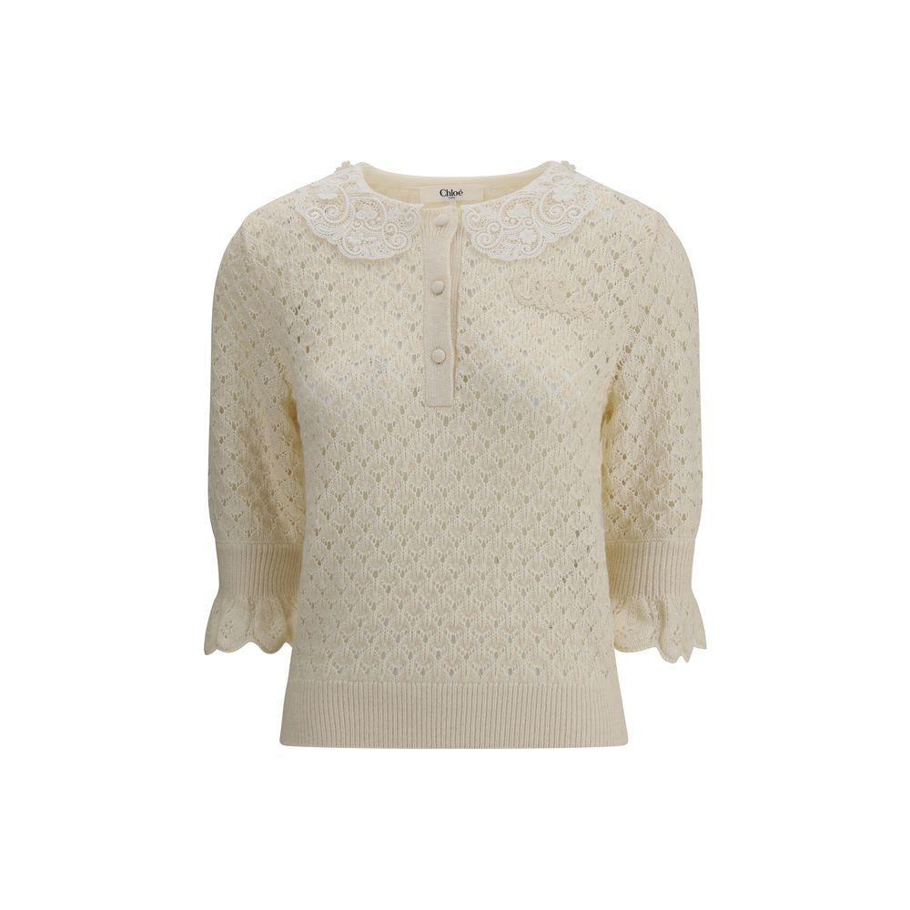 Chloé Sweater with lace collar CH-CH25AMP47590107-L