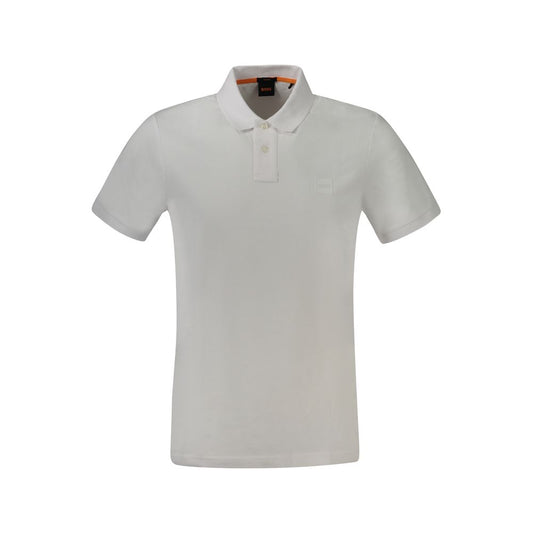 Hugo Boss White Cotton Polo Shirt BO-33115-XL