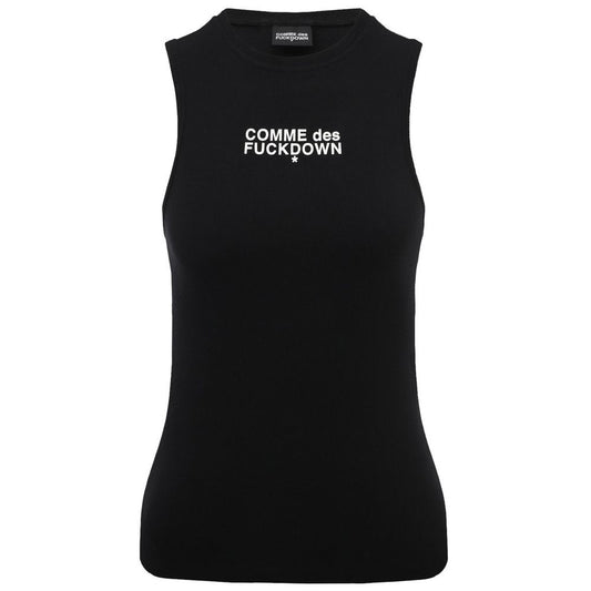 Comme Des Fuckdown Black Cotton Tops & T-Shirt CO-15704-XS