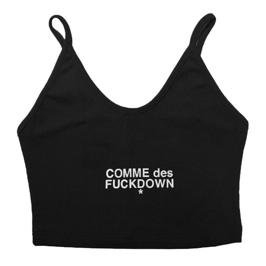 Comme Des Fuckdown Black Cotton Tops & T-Shirt CO-15702-XS