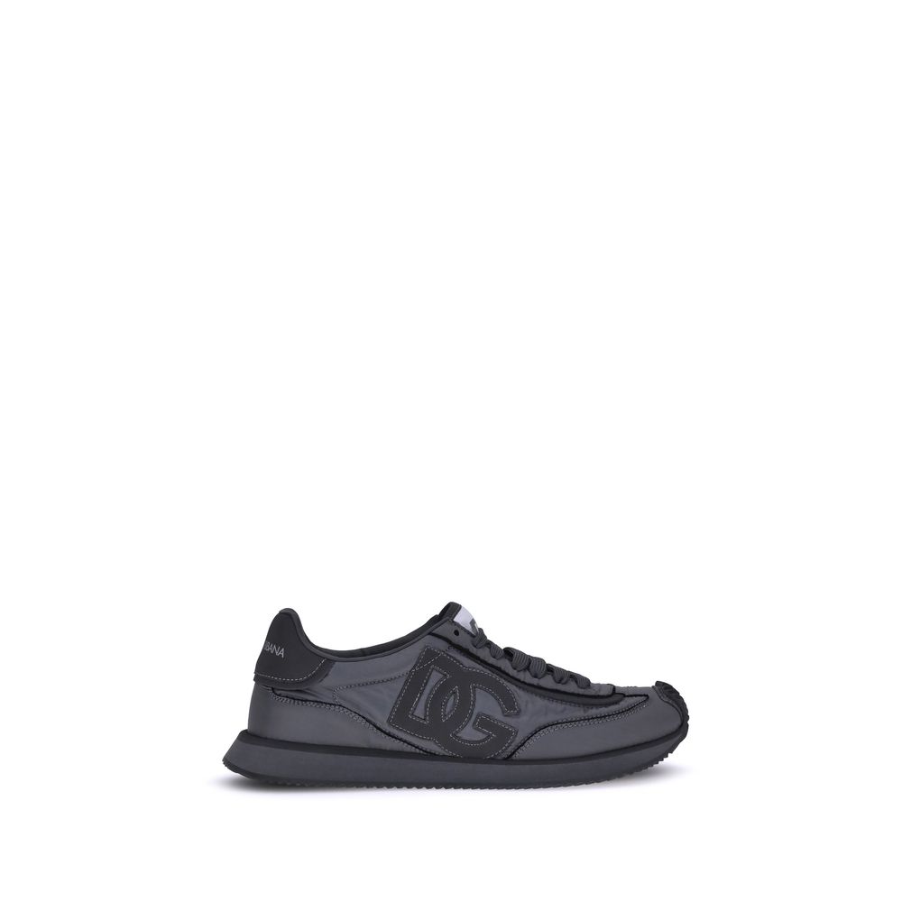 Dolce & Gabbana Black Fabric Low Top Sneakers