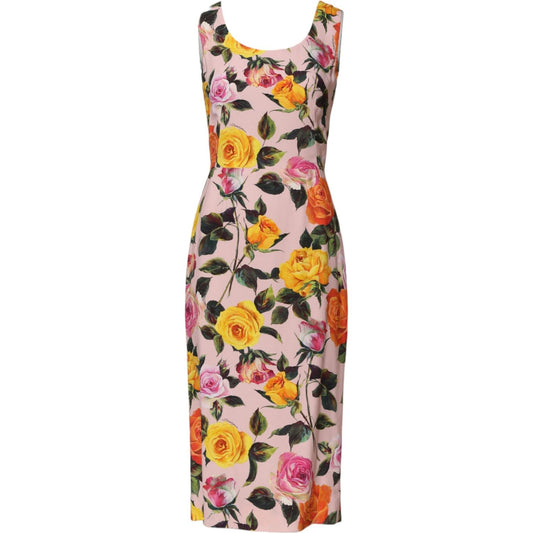 Dolce & Gabbana Multicolor Floral Knee Length Sheath Dress