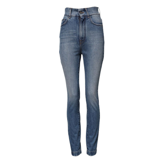 Dolce & Gabbana Blue Washed Skinny High Waist Denim Jeans PAN74029-40