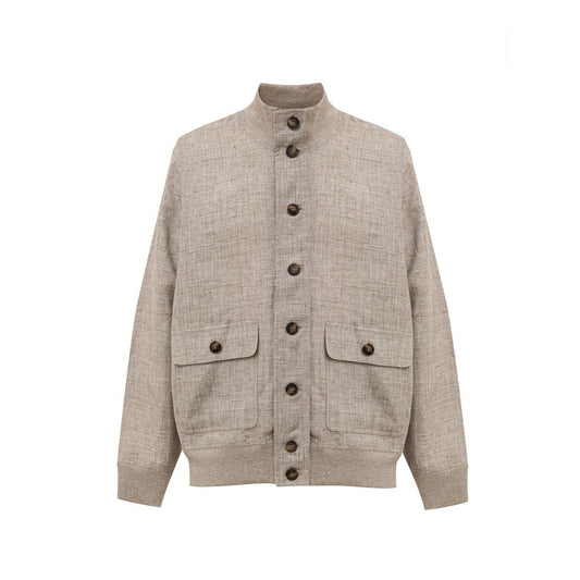Gran Sasso Beige Linen Jackets & Coat GR-9500672-IT50 | L