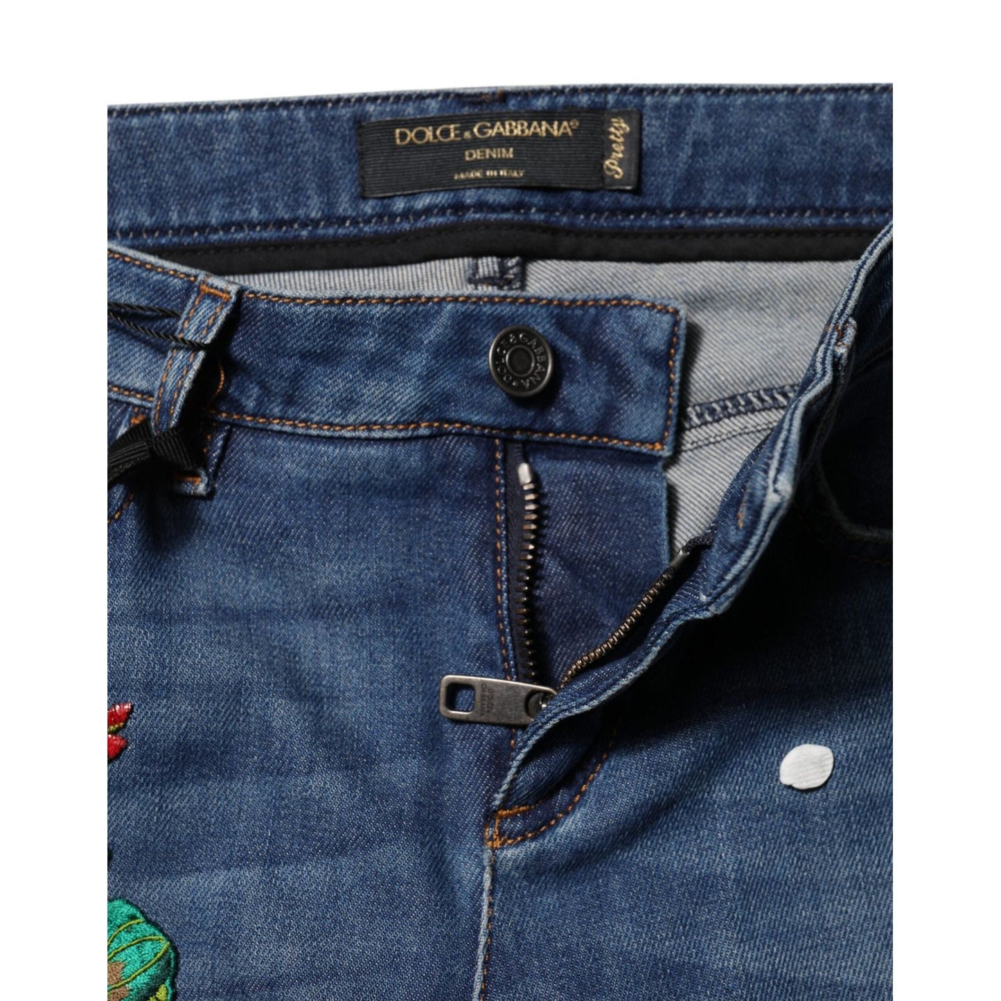 Dolce & Gabbana Blue Cotton Mid Waist Skinny Denim Jeans PAN75622-40