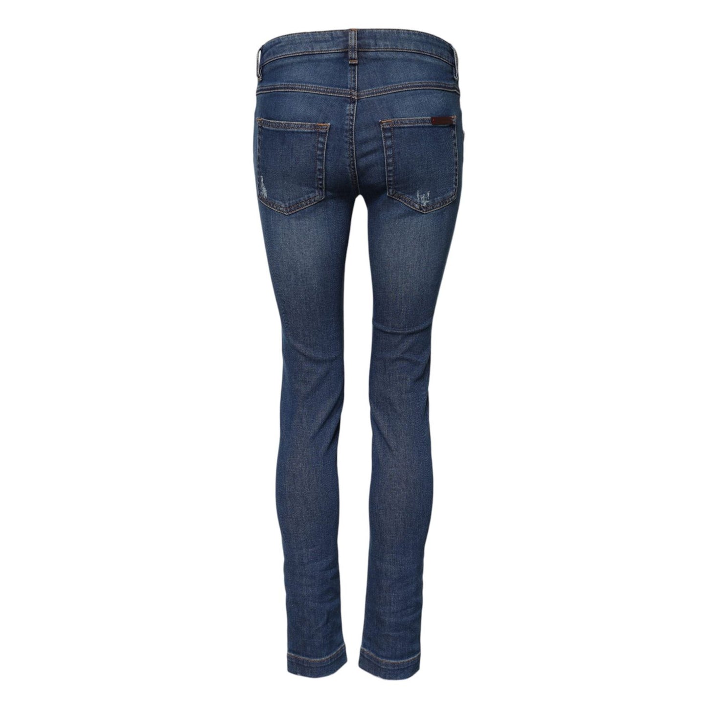 Dolce & Gabbana Blue Cotton Mid Waist Skinny Denim Jeans PAN75622-40