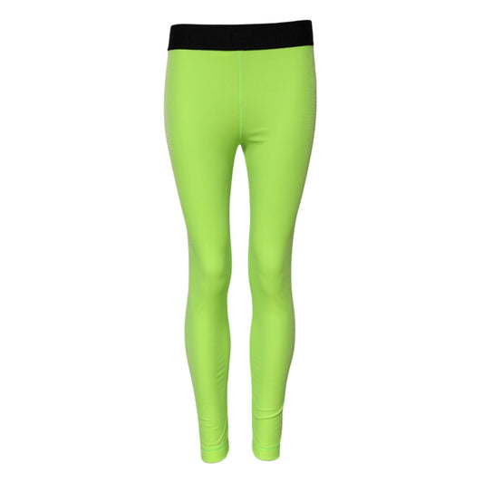 Dolce & Gabbana Green Nylon Slim Fit Leggings Pants