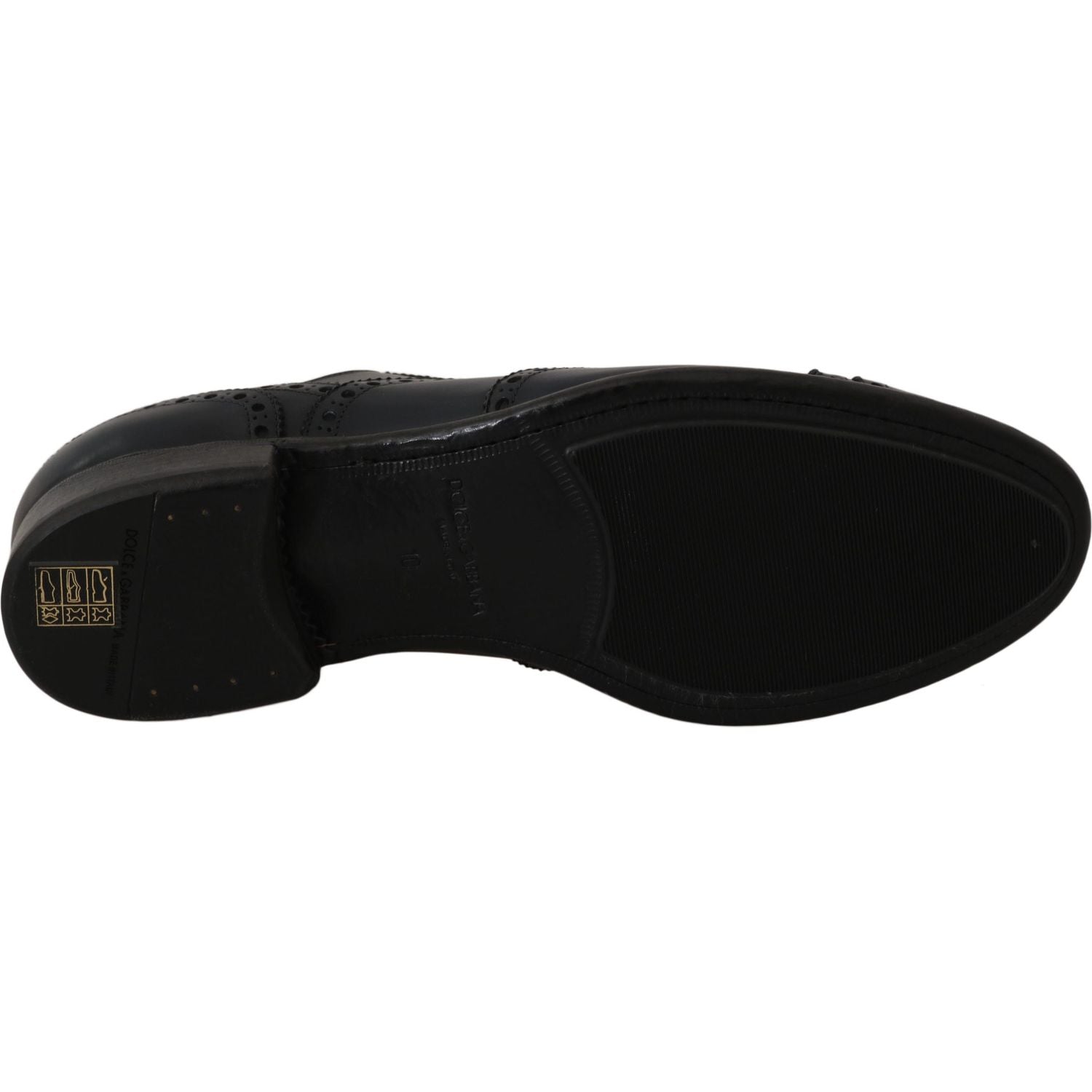 حذاء ديربي أنيق من الجلد باللون الأزرق من دولتشي آند غابانا