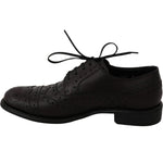 Dolce & Gabbana Black Leather Wingtip Oxford Dress Shoes MV2367-39