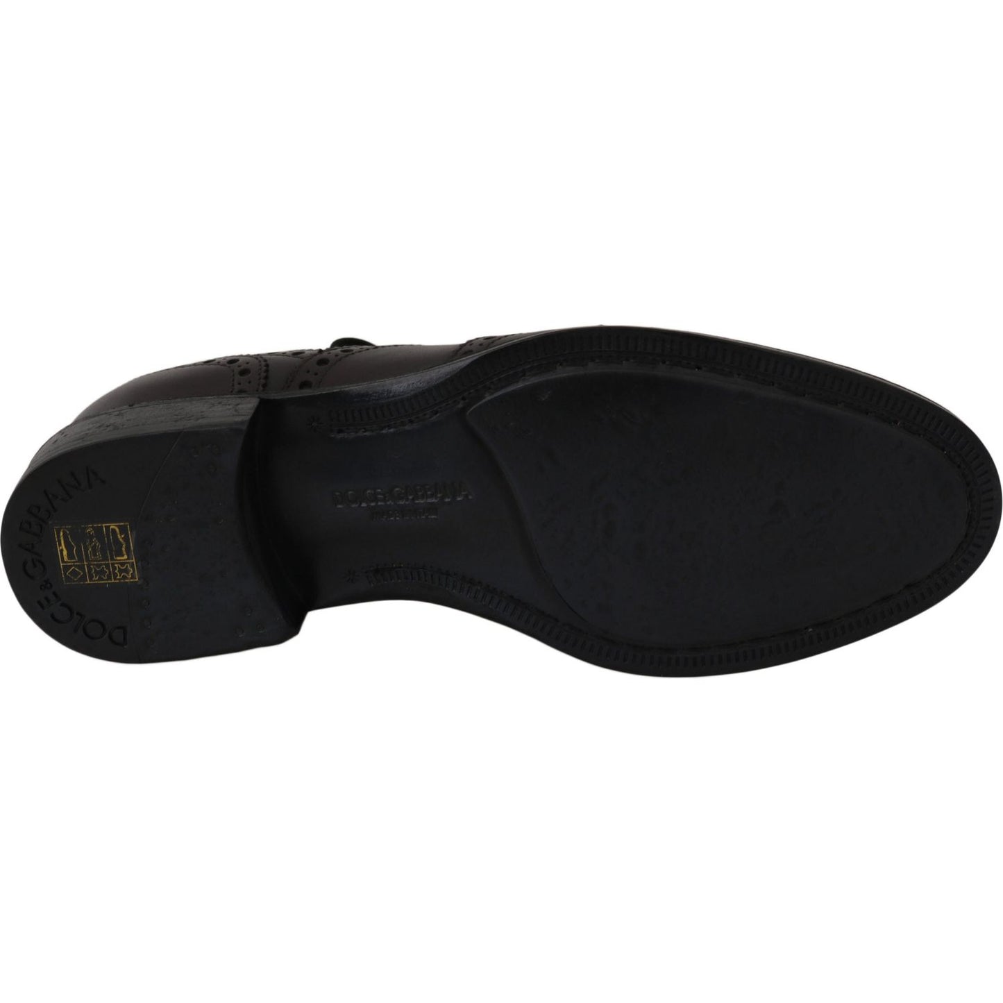 Dolce & Gabbana Black Leather Wingtip Oxford Dress Shoes MV2367-39