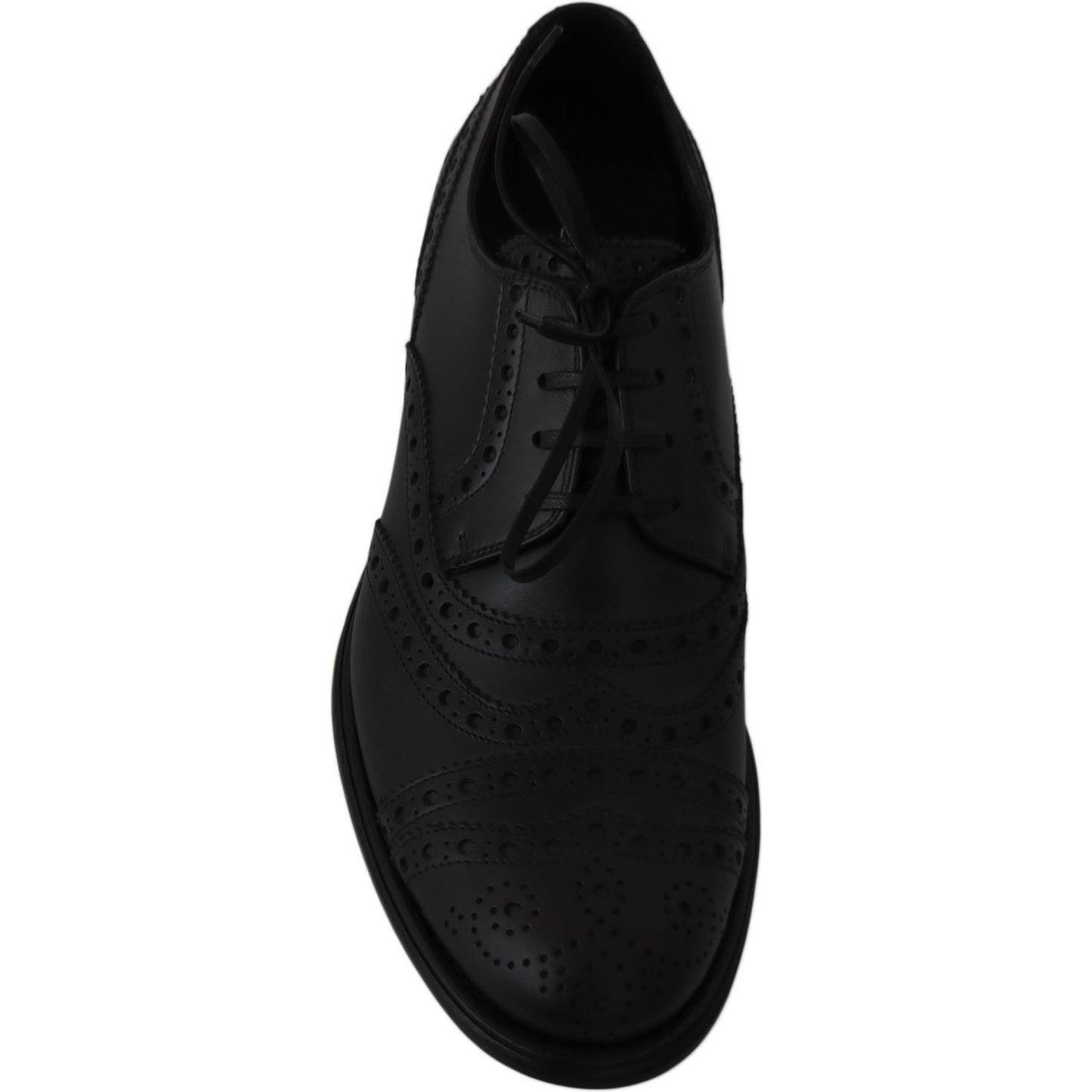 Dolce & Gabbana Black Leather Wingtip Oxford Dress Shoes MV2367-39