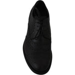 Dolce & Gabbana Black Leather Wingtip Oxford Dress Shoes MV2367-39