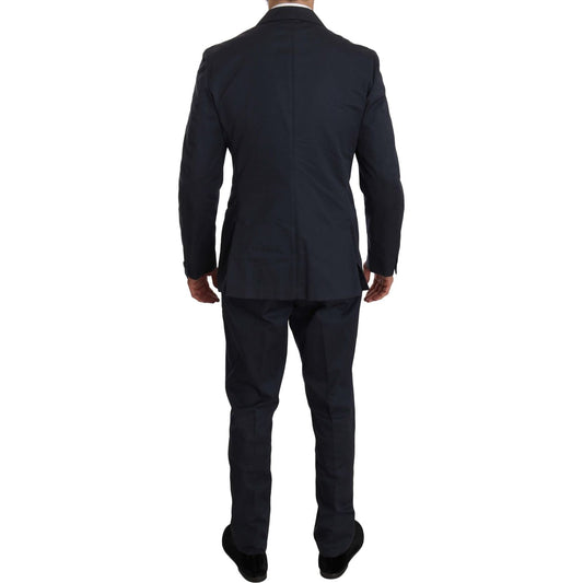 Romeo Gigli Two Piece 3 Button Cotton Blue Solid Suit KOS1434-50