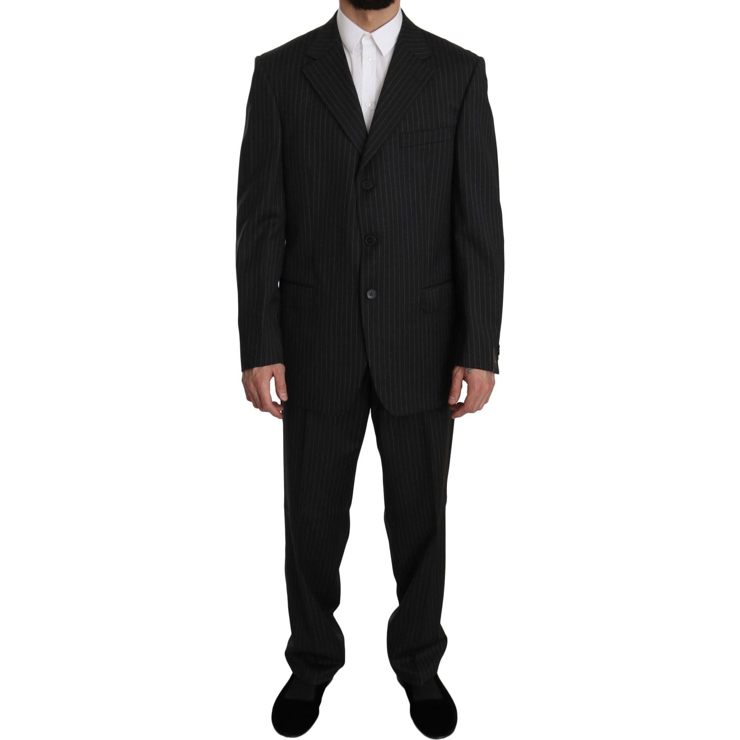 بدلة صوفية أنيقة مخططة باللون الأسود من Z ZEGNA