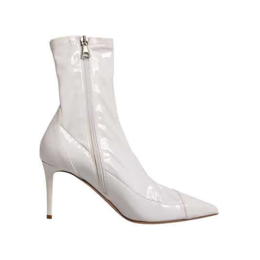 Elisabetta Franchi White Stiletto Heels Mid Calf Boots Shoes LA12619-37