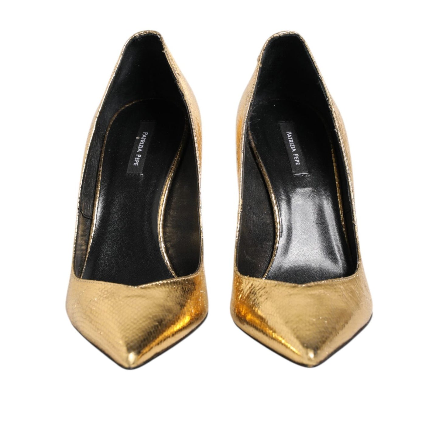 Patrizia Pepe Gold Patent Leather High Heels Pump Shoes LA12592-40