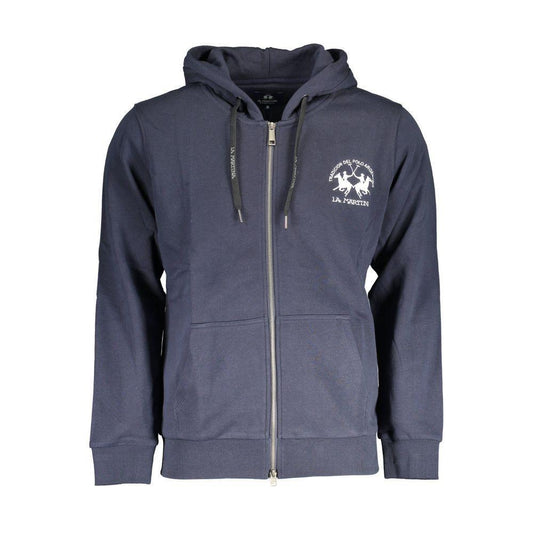 La Martina Blue Cotton Sweater LA-17150-S