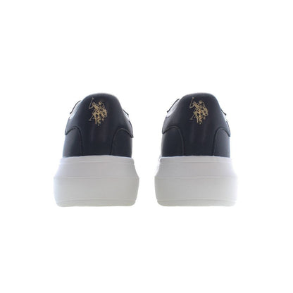 Back view of U.S. POLO ASSN. Blue Polyester Sneaker with logo and contrasting details