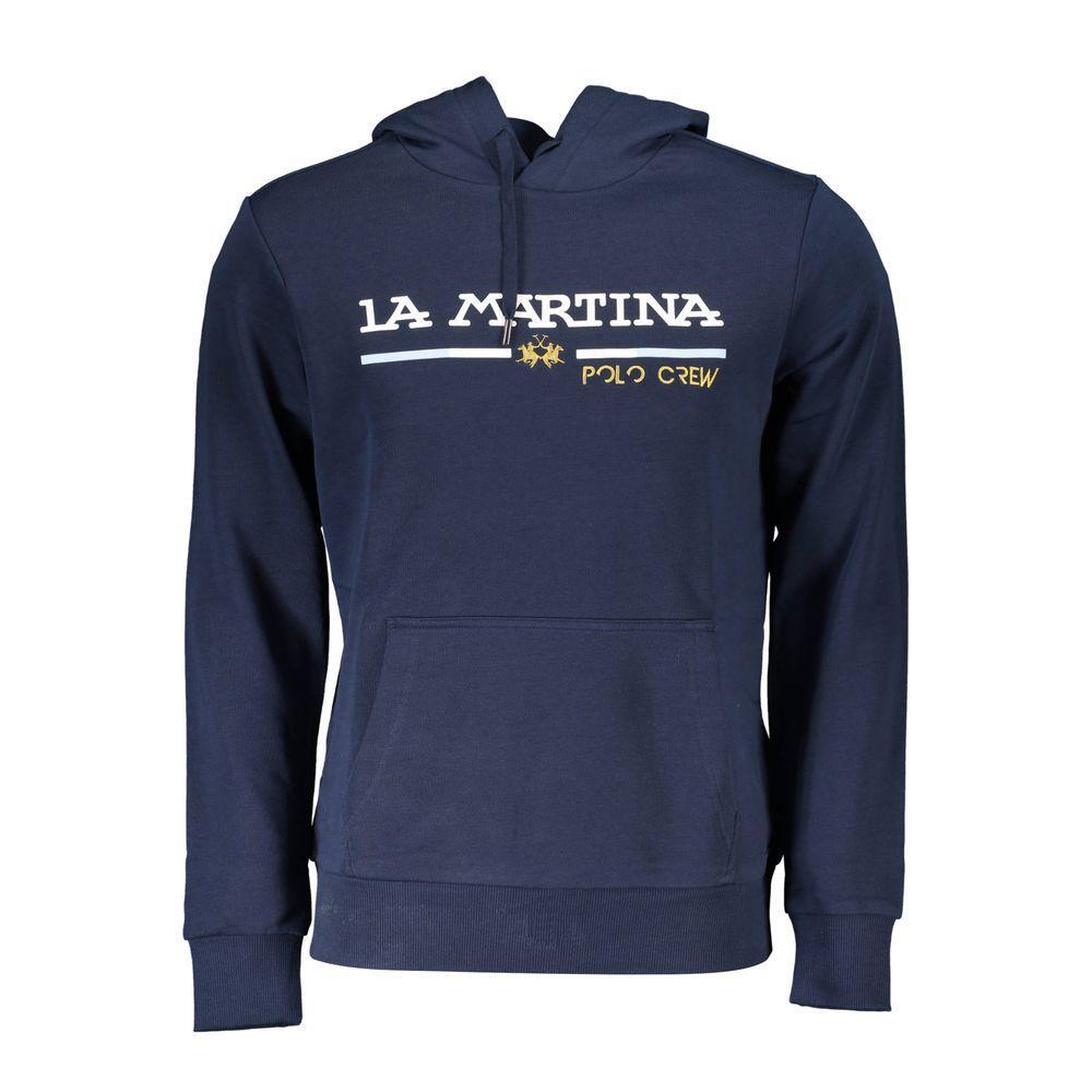 La Martina Blue Cotton Sweater LA-21506-S