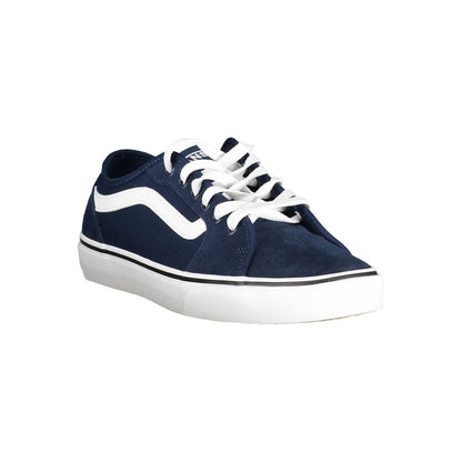 Vans Blue Polyester Sneaker with laces, contrast details, and logo sports footwear.