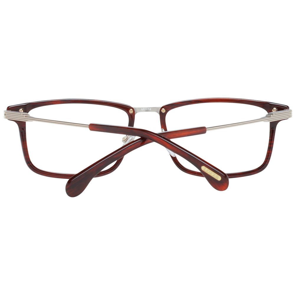 Lozza Red Men Glasses Frame with metallic and plastic build, full-rim style, size 54-18-140, in a red finish, featuring spring hinges.