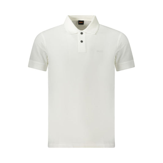 Hugo Boss White Cotton Polo Shirt BO-39009-XL