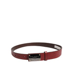 Dolce & Gabbana Maroon Classic Leather Metal Logo Buckle Belt