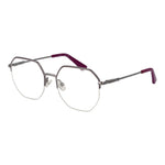 Guess Silver Women Glasses Frame with metal half-rim, rectangle style, and demo lenses, perfect for elegant and modern look.