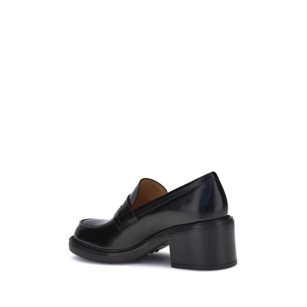 Tod's Black Calf Leather Bos Taurus Platform Loafers