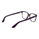 Guess Purple Women Glasses Frame, full-rim rectangle style with plastic material and spring hinge, showcasing the sleek purple design.