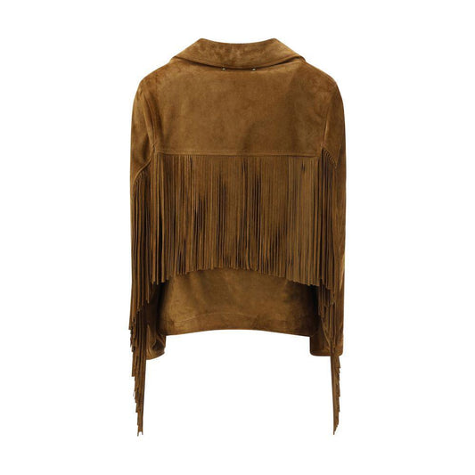 Golden Goose Suede Jacket with fringe GO-GWP02368P00216055678-IT40 | M