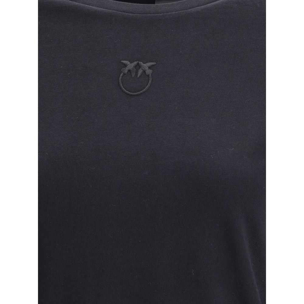 PINKO Black Cotton T-Shirt